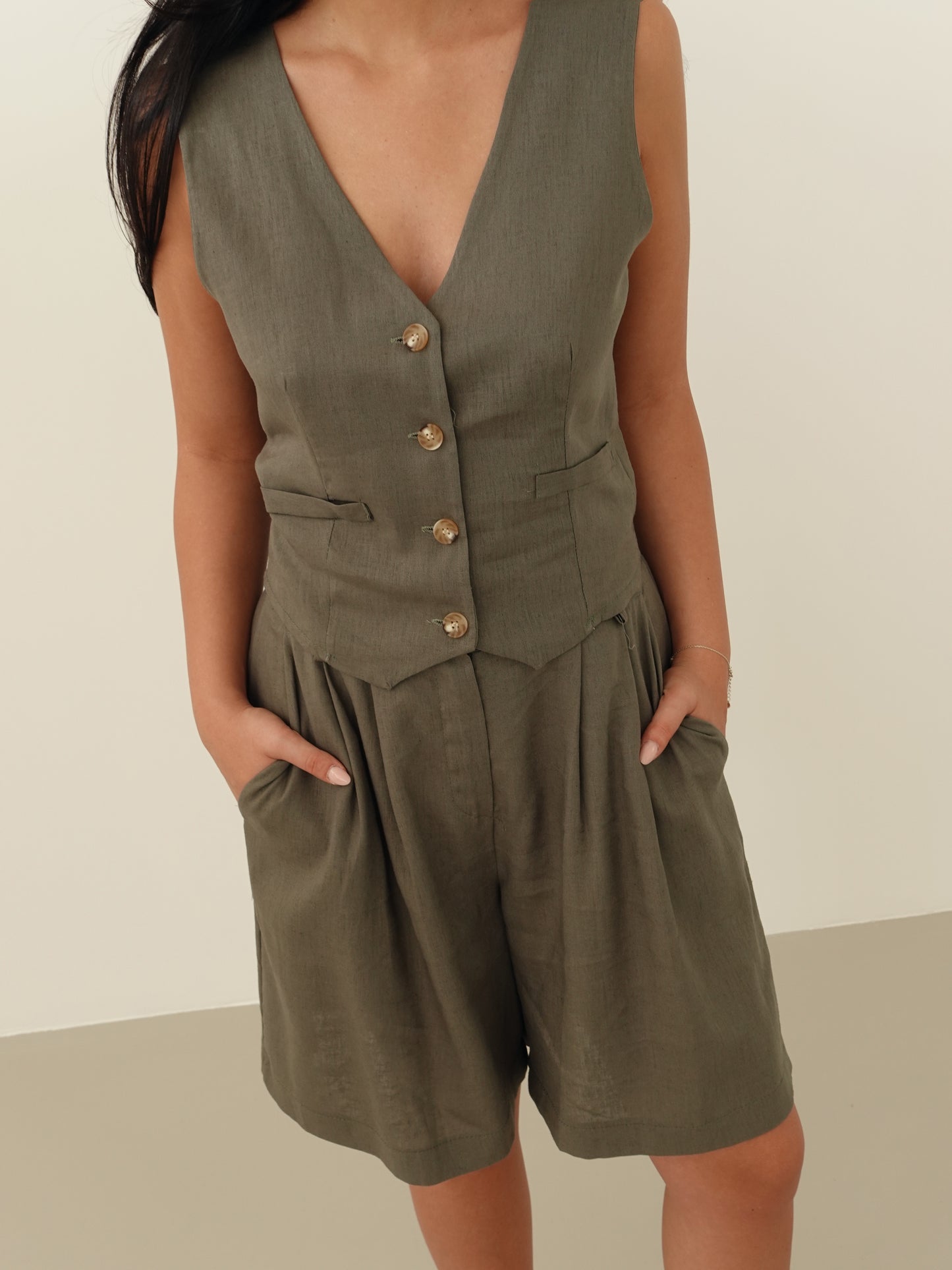 COORDINATO MICHELLE MISTO LINO - VERDE 61557