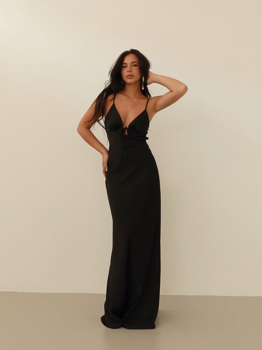 LONG DRESS CUT-OUT INES - NERO 15650