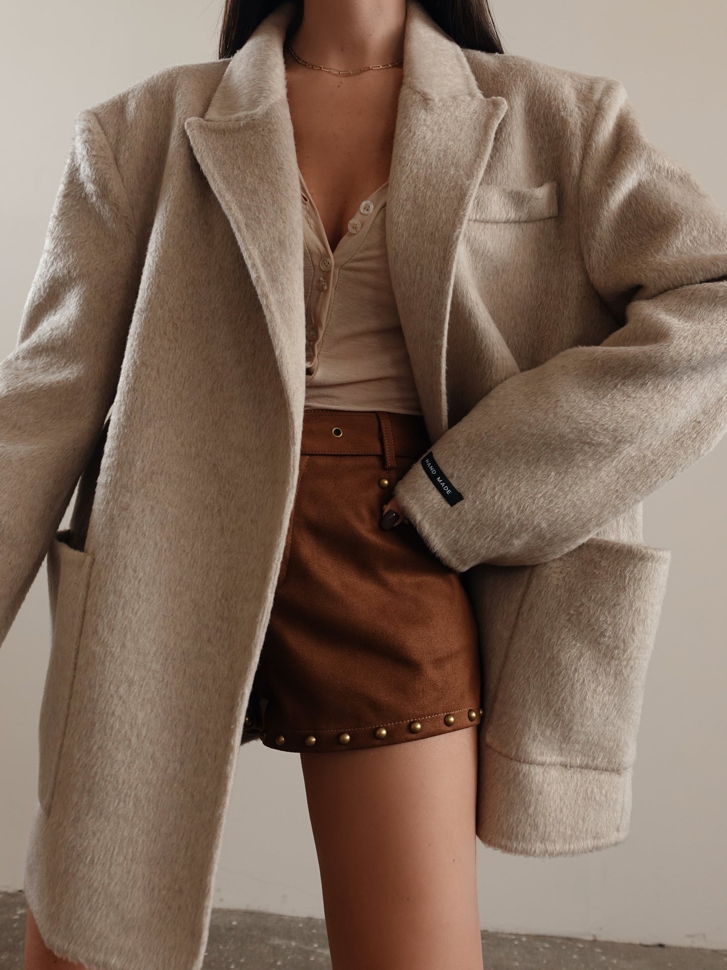 SHORTS IN ECO CAMOSCIO  EL PASO - TABACCO 19281