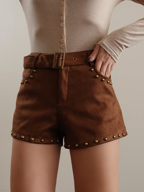 SHORTS IN ECO CAMOSCIO  EL PASO - TABACCO 19281