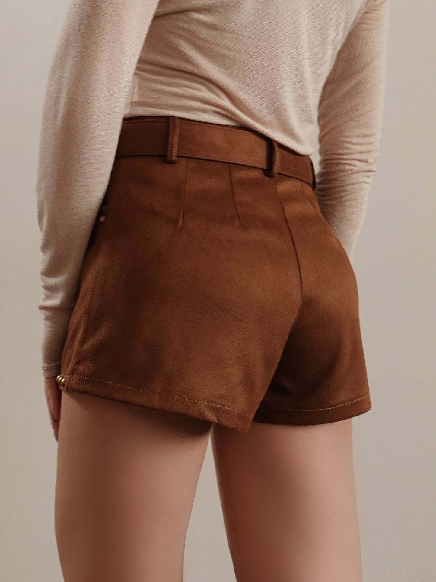 SHORTS IN ECO CAMOSCIO  EL PASO - TABACCO 19281