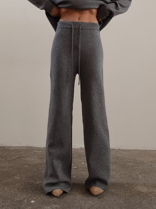 PANTALONI WIDE LEG IN MAGLIA - GRIGIO 7133