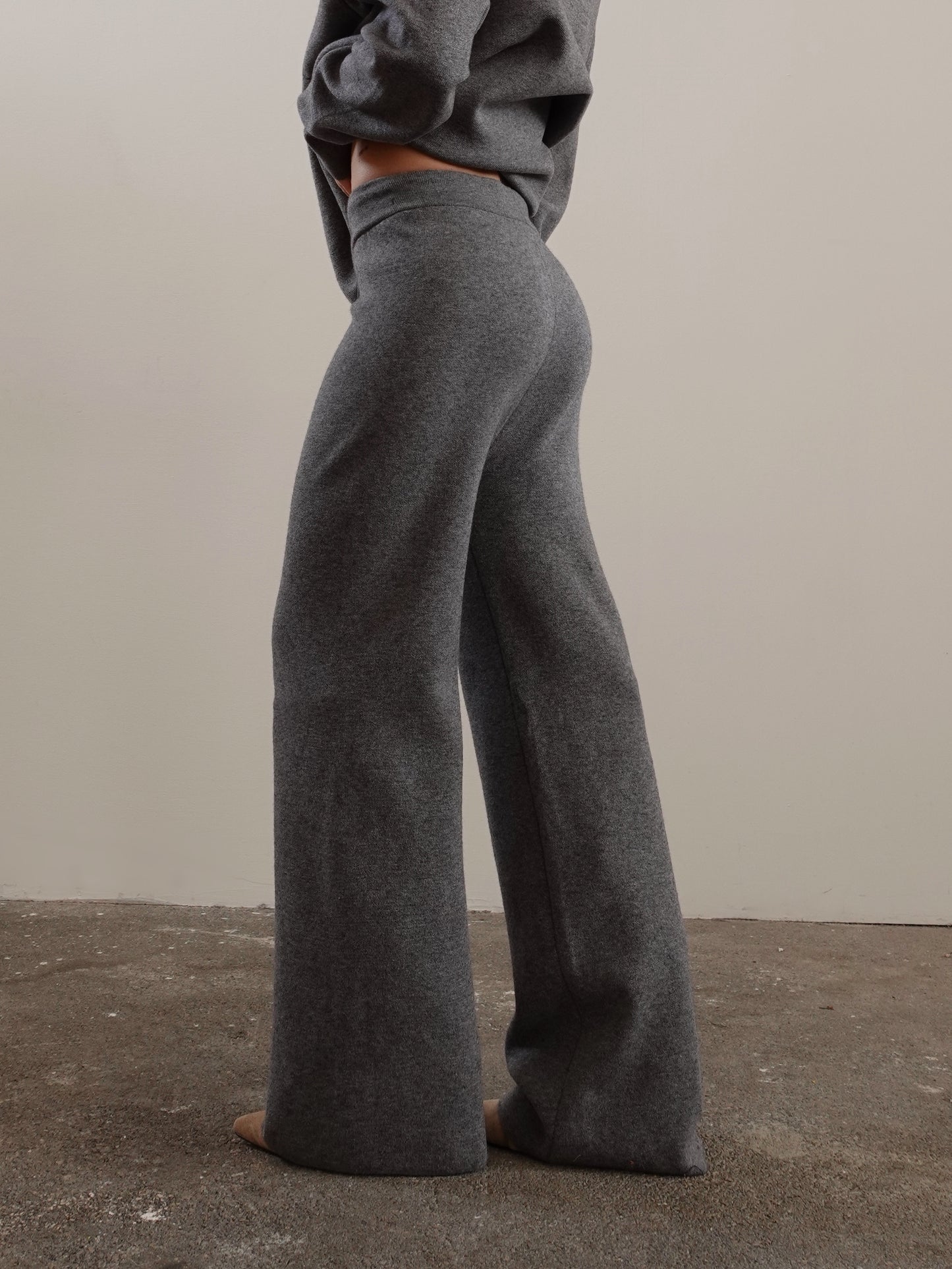 PANTALONI WIDE LEG IN MAGLIA - GRIGIO 7133