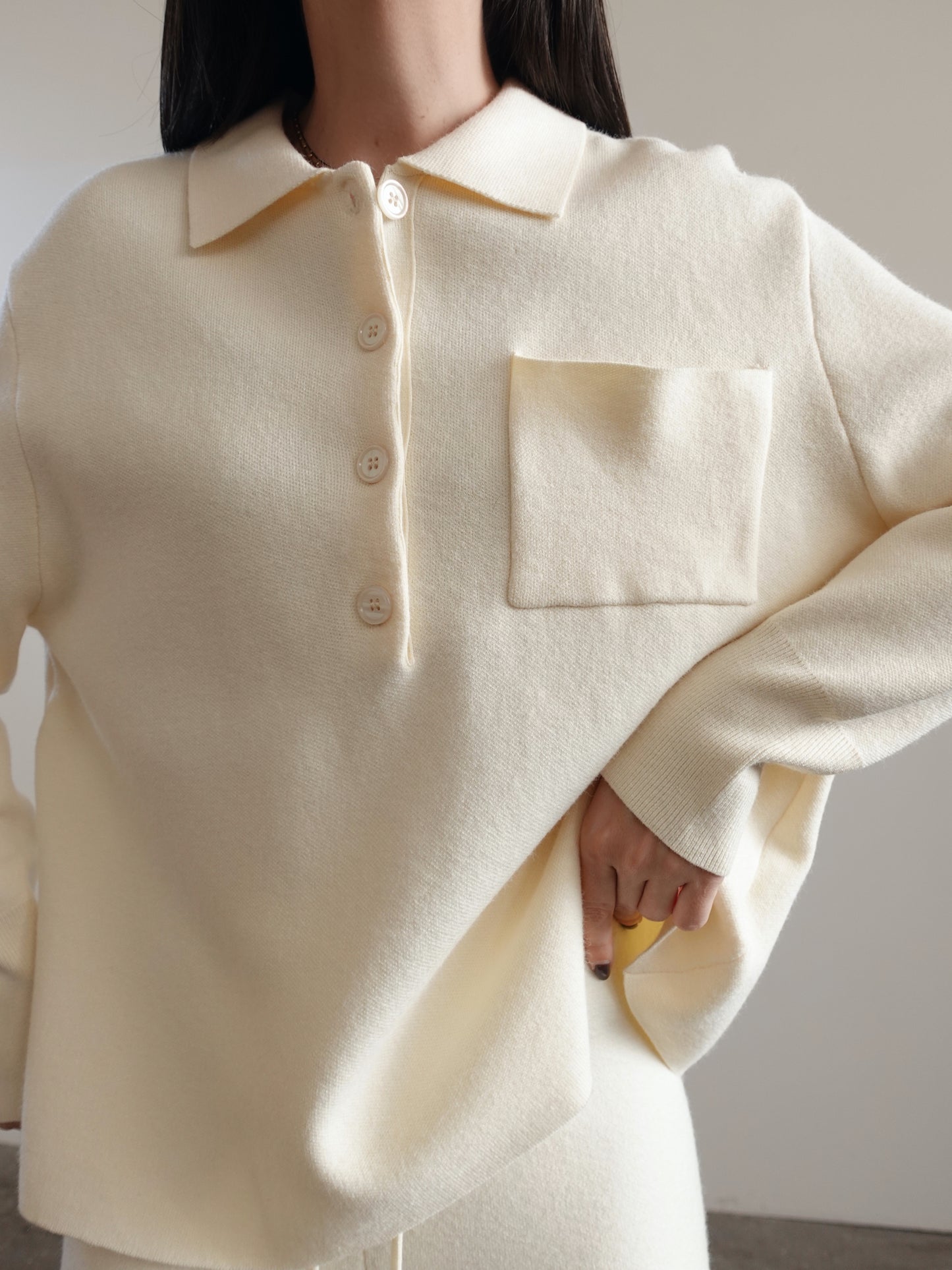 POLO IN MAGLIA CON TASCHINO - BEIGE 7131