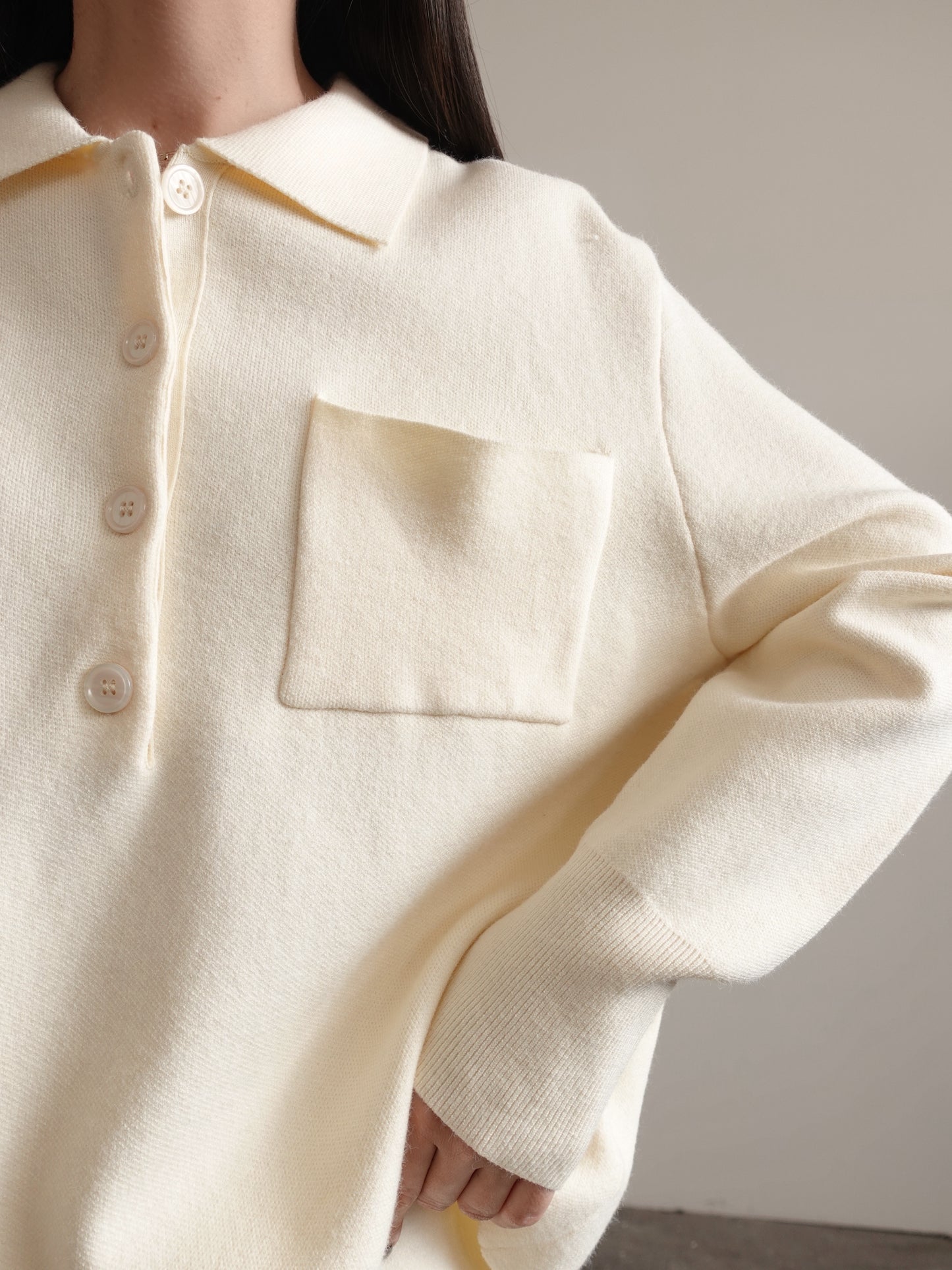 POLO IN MAGLIA CON TASCHINO - BEIGE 7131