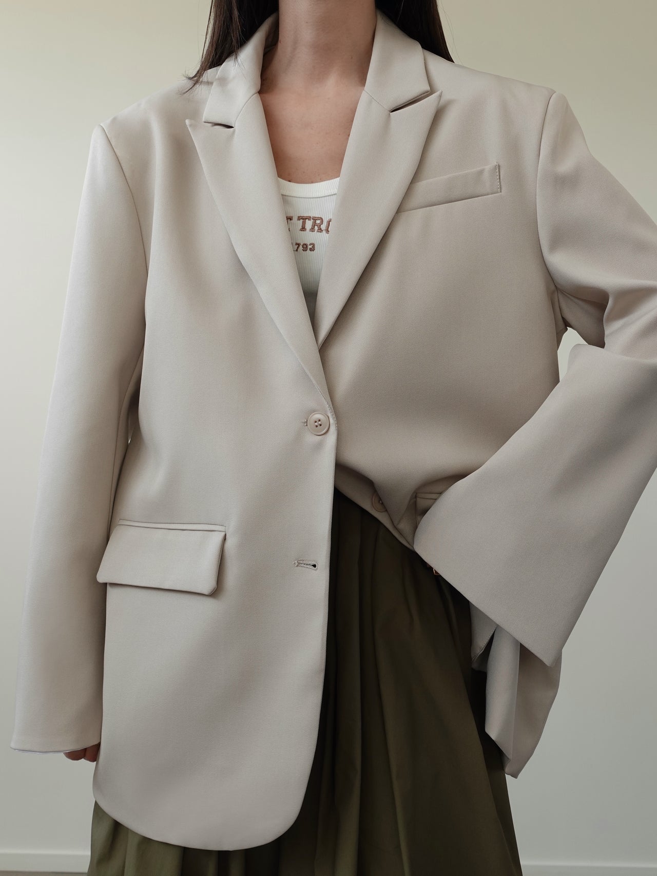 BLAZER OVERSIZE TIMES SQUARE - BEIGE 3153