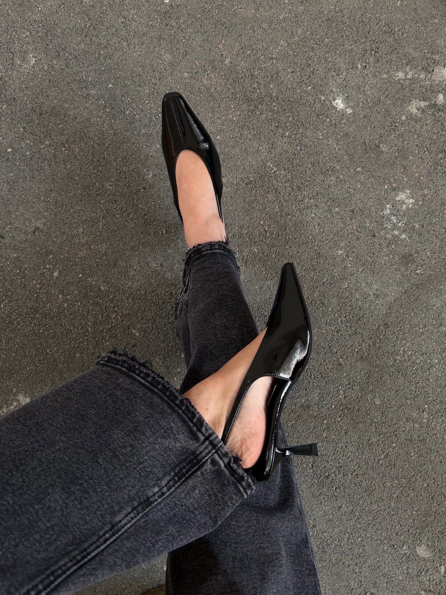 SLINGBACK PAINTED CON PUNTA QUADRATA - NERO 0225