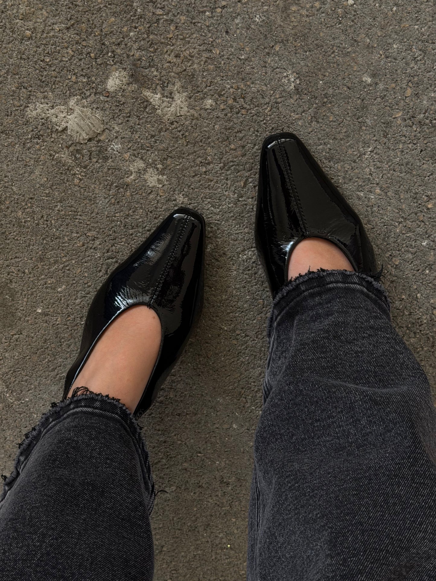 SLINGBACK PAINTED CON PUNTA QUADRATA - NERO 0225