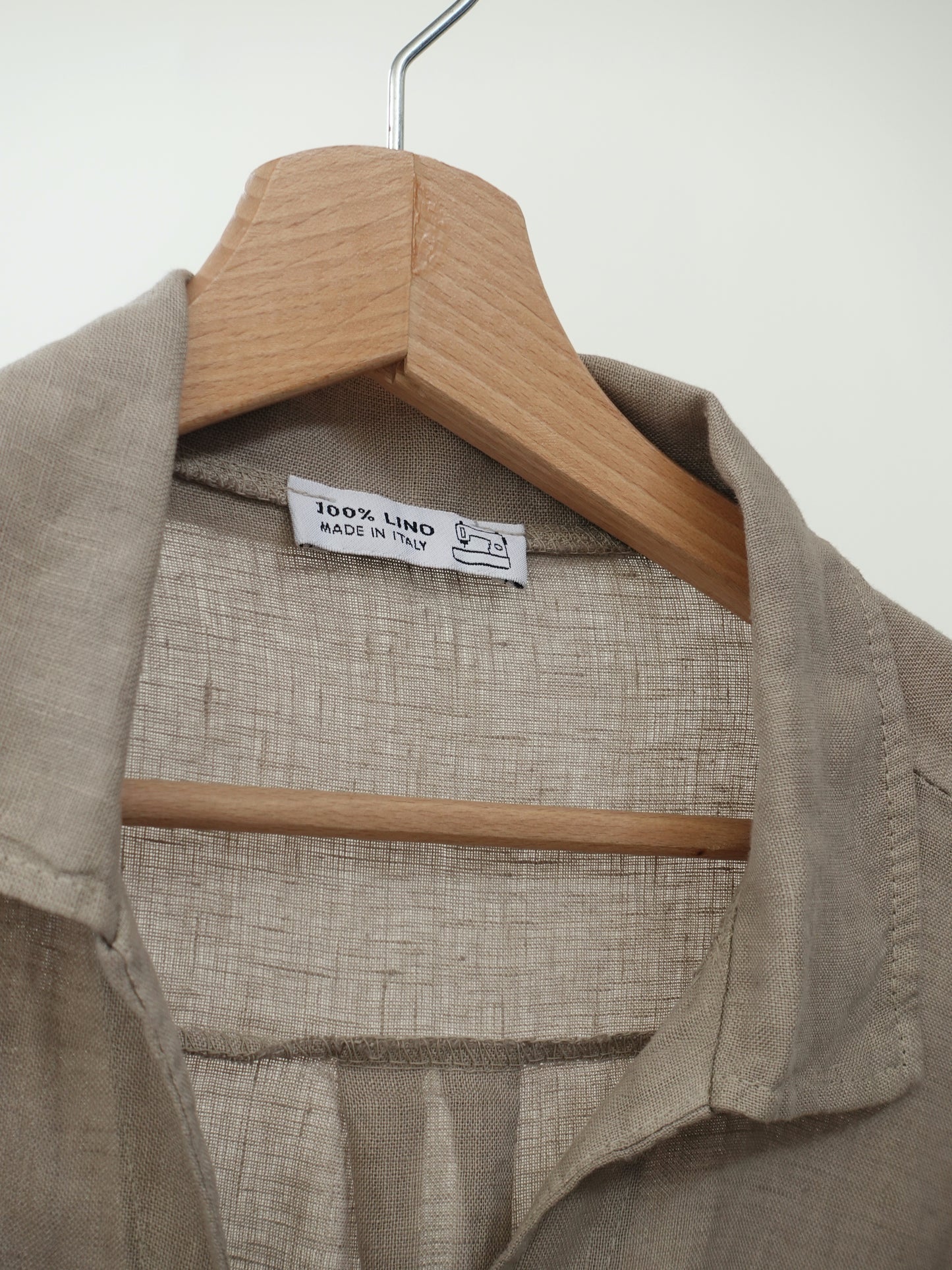 CAMICIA IN LINO CON TASCHINO - SABBIA 6684