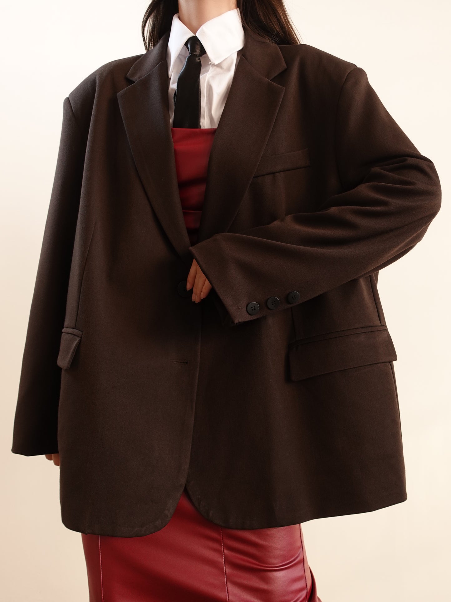 BLAZER OVERSIZE LUMINA - CIOCCOLATO 1932