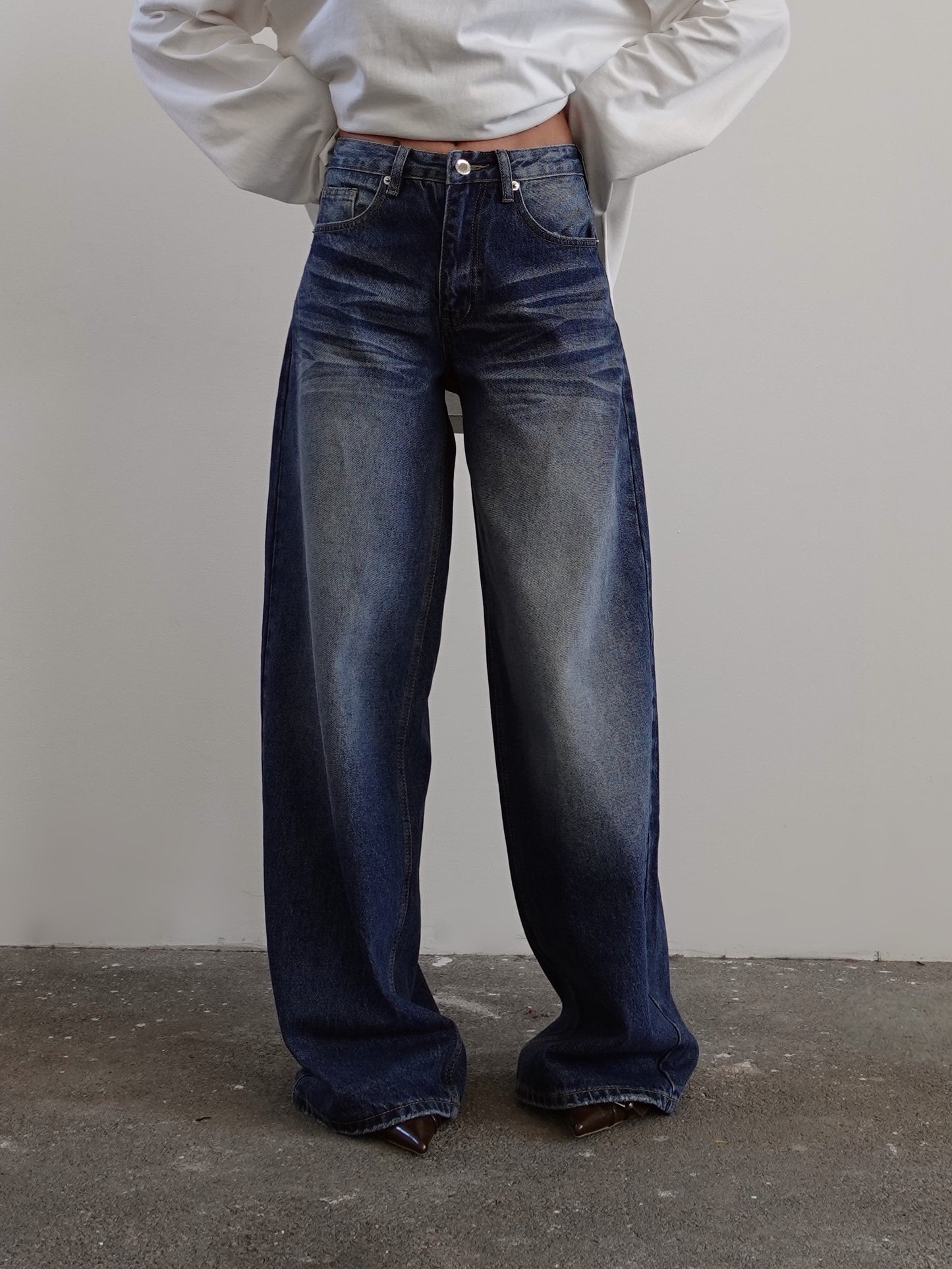 JEANS BAGGY BALLOON CON SFUMATURE - BLU 3495
