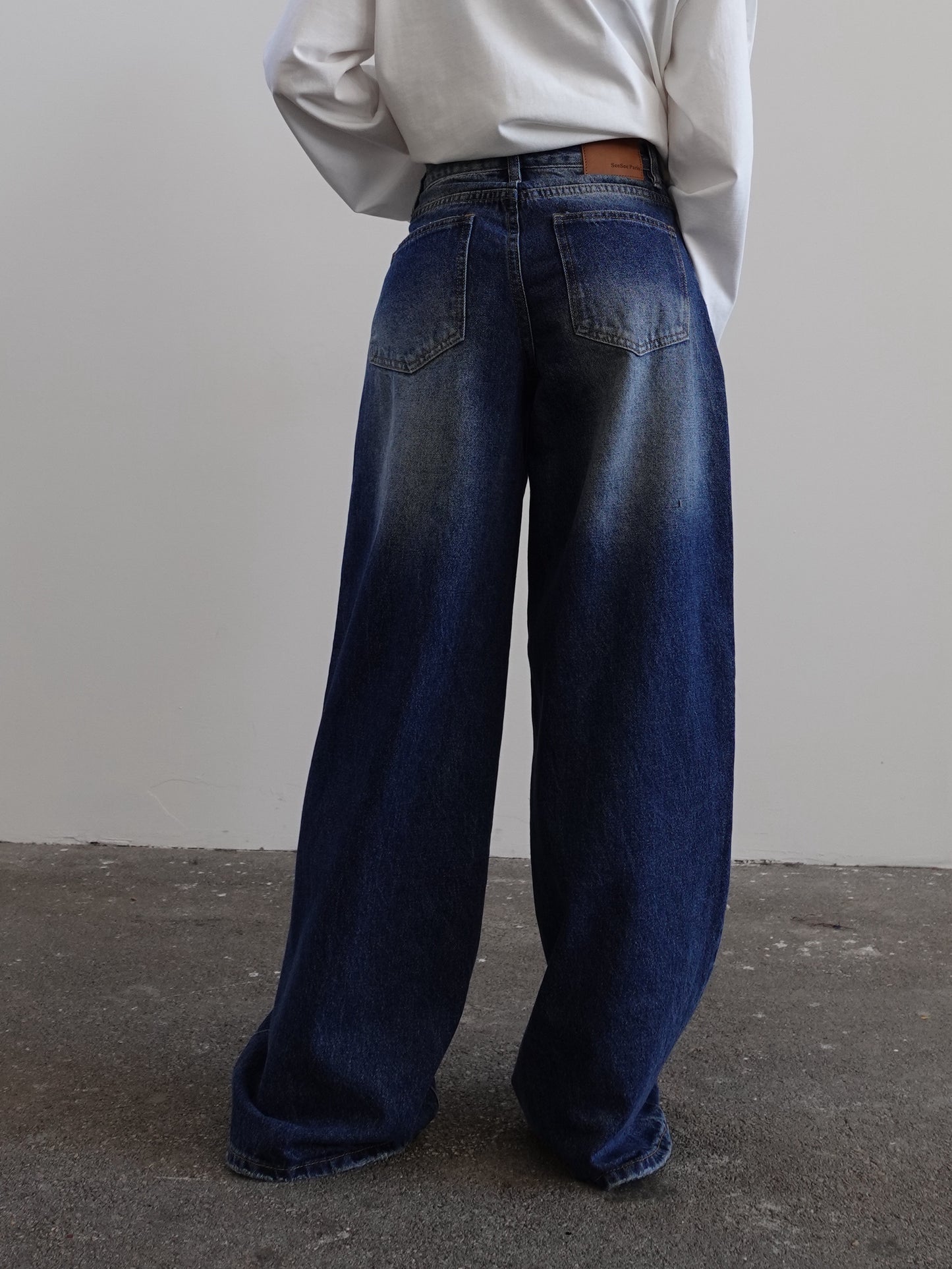 JEANS BAGGY BALLOON CON SFUMATURE - BLU 3495