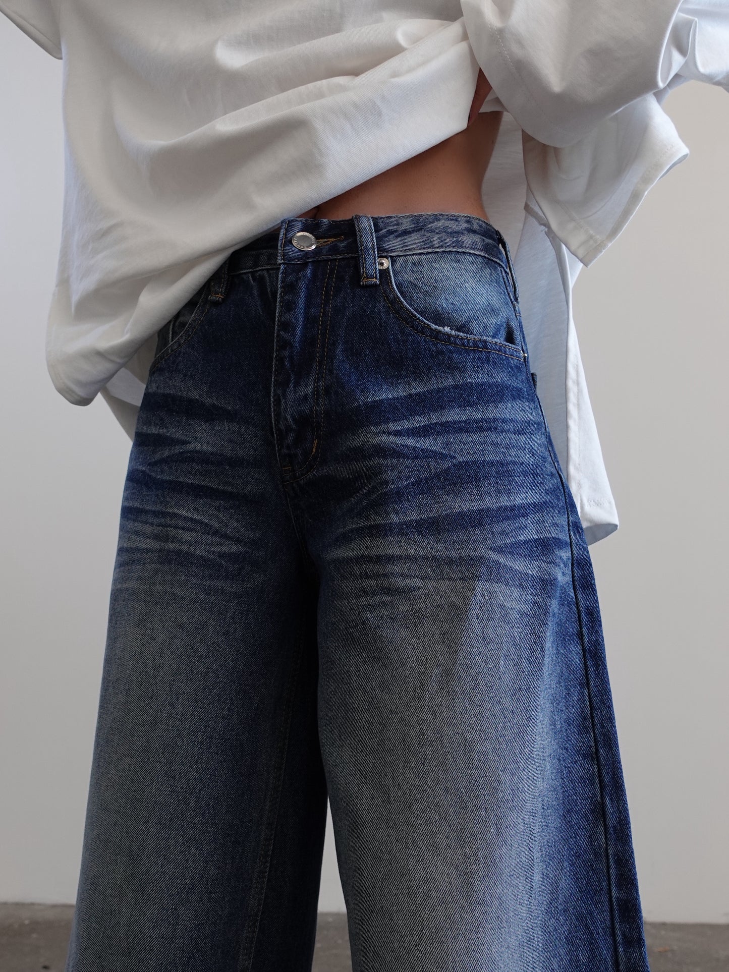 JEANS BAGGY BALLOON CON SFUMATURE - BLU 3495