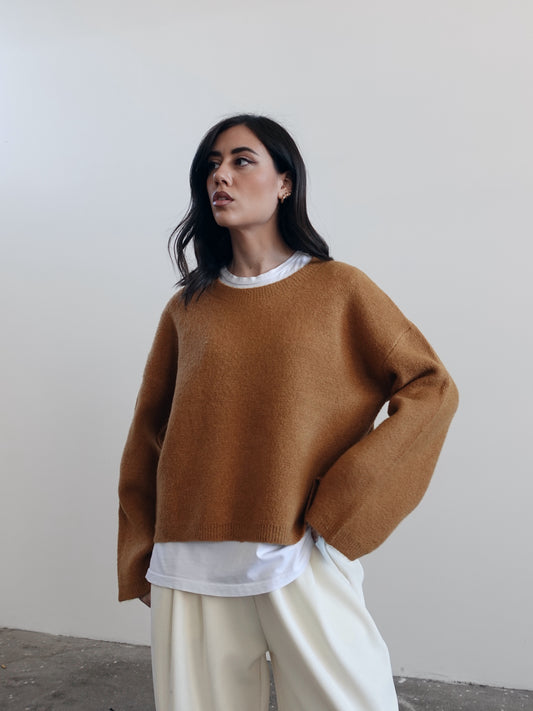 MAGLIONE GIROCOLLO - CARAMELLO 1307