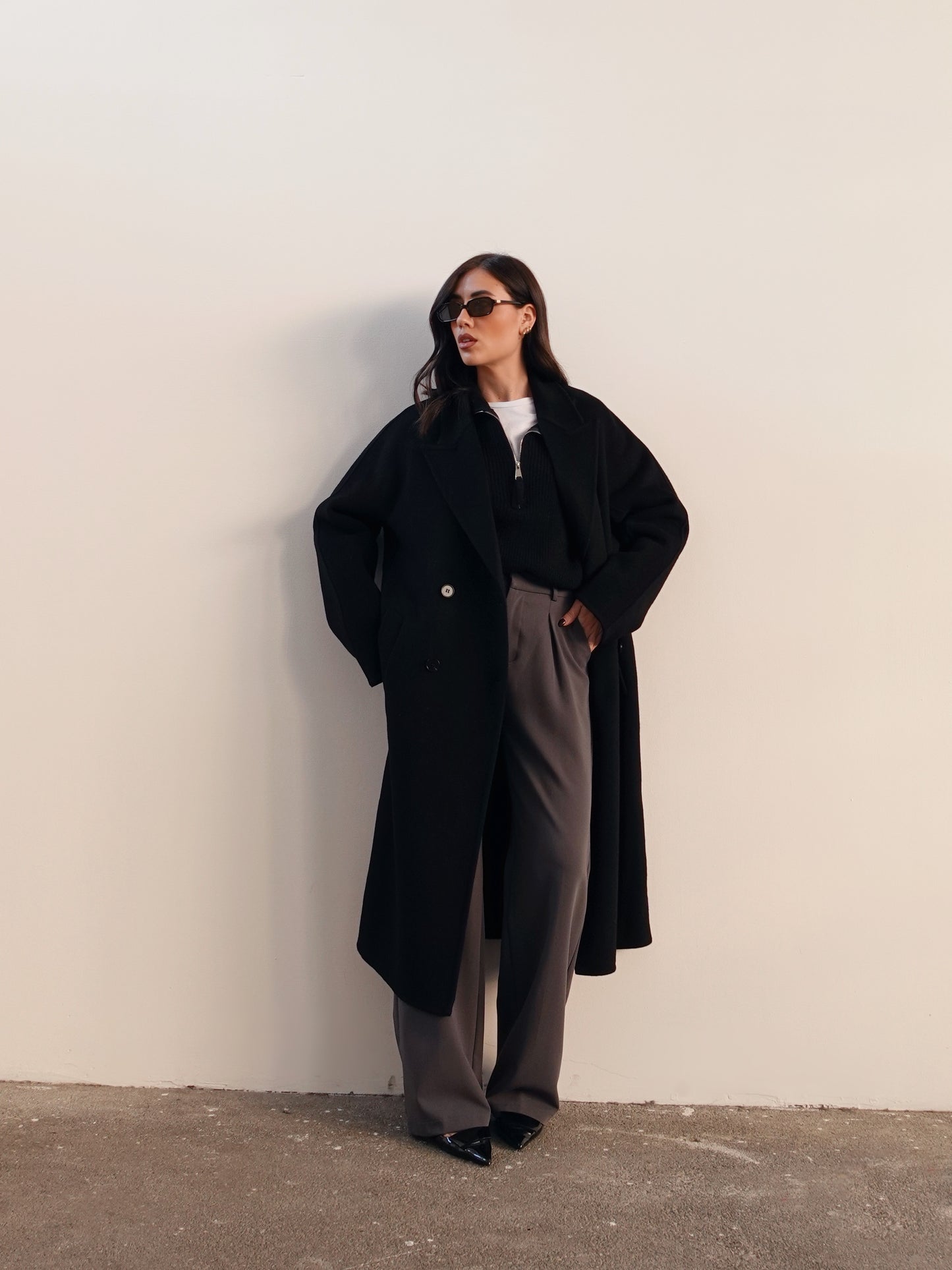 CAPPOTTO OVERSIZE IN LANA - NERO N05