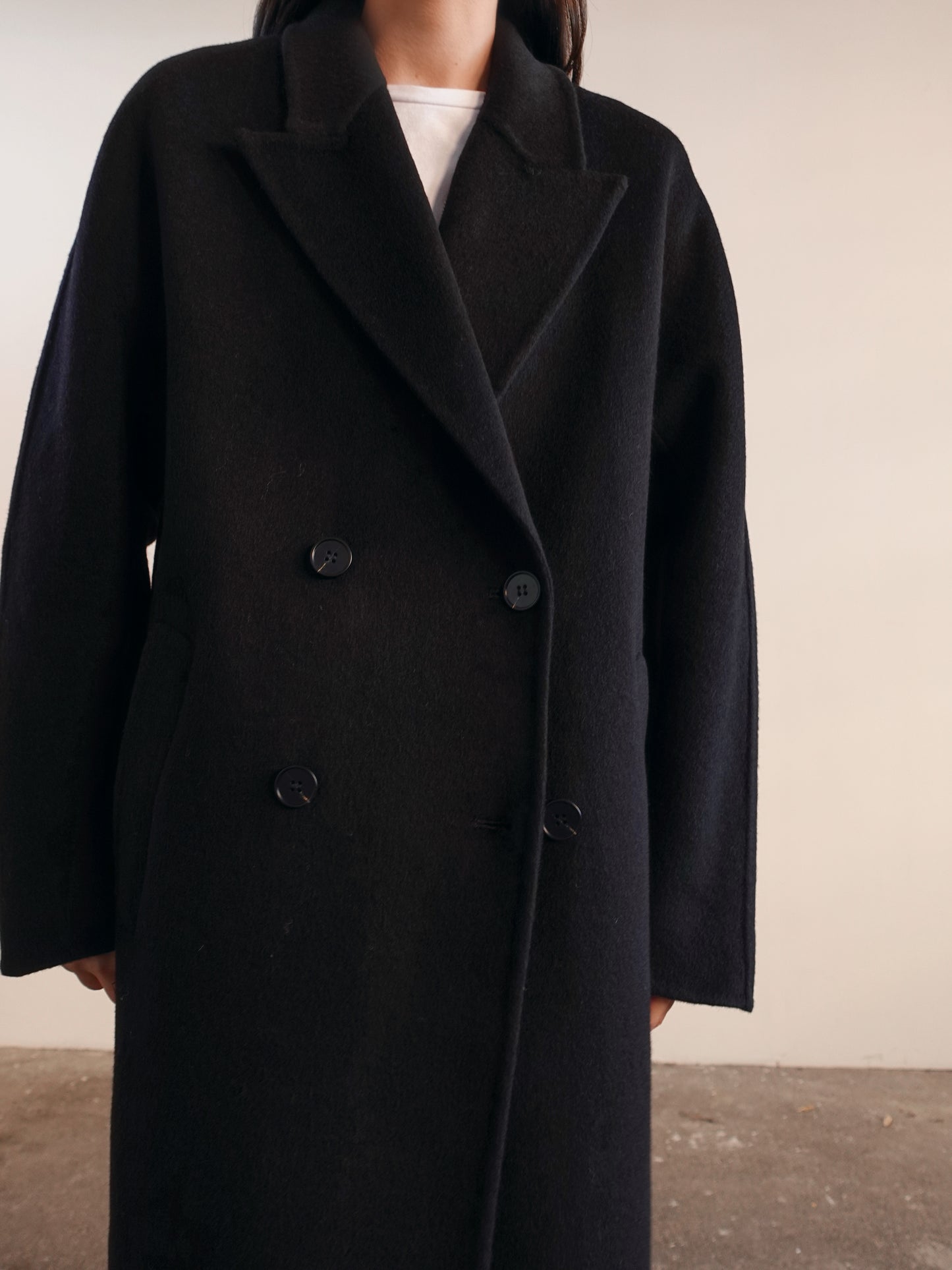 CAPPOTTO OVERSIZE IN LANA - NERO N05