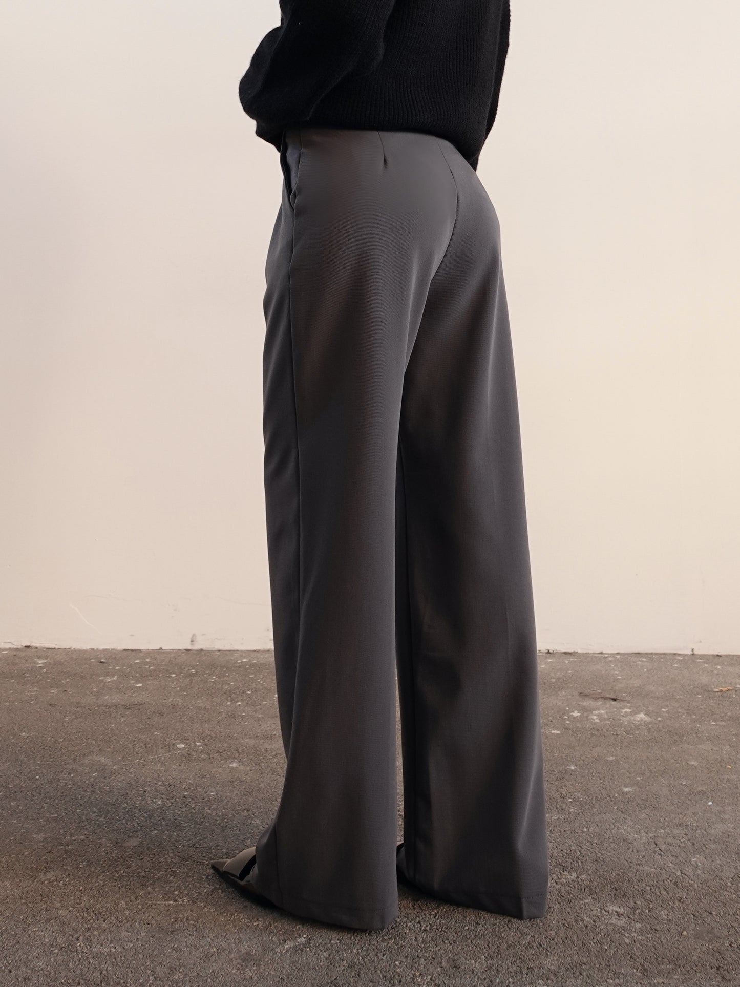 PANTALONI WIDE LEG - GRIGIO 10035