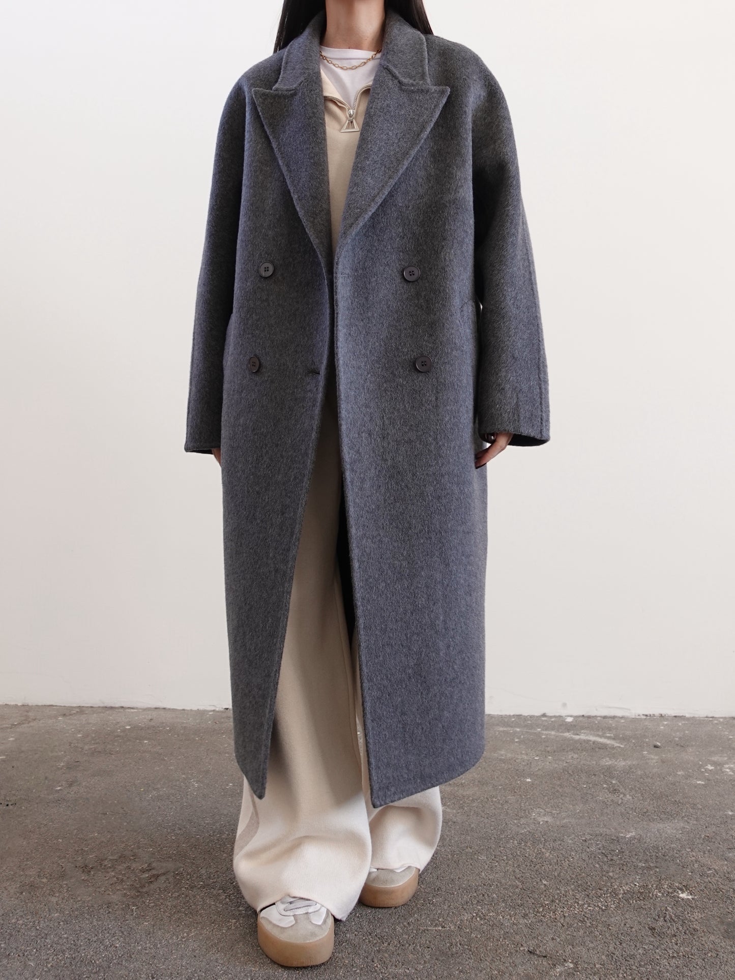 CAPPOTTO OVERSIZE IN LANA - GRIGIO N05