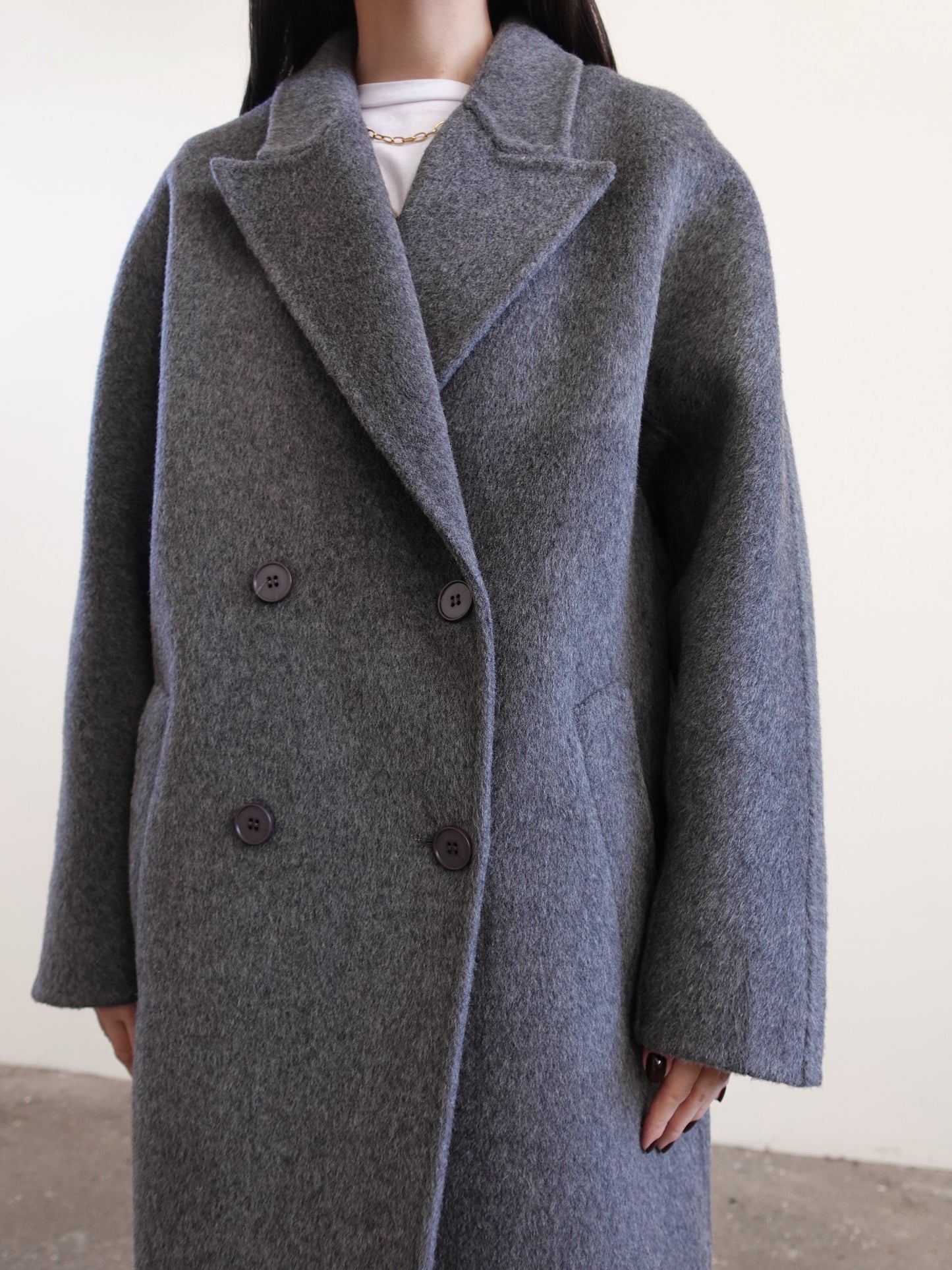 CAPPOTTO OVERSIZE IN LANA - GRIGIO N05