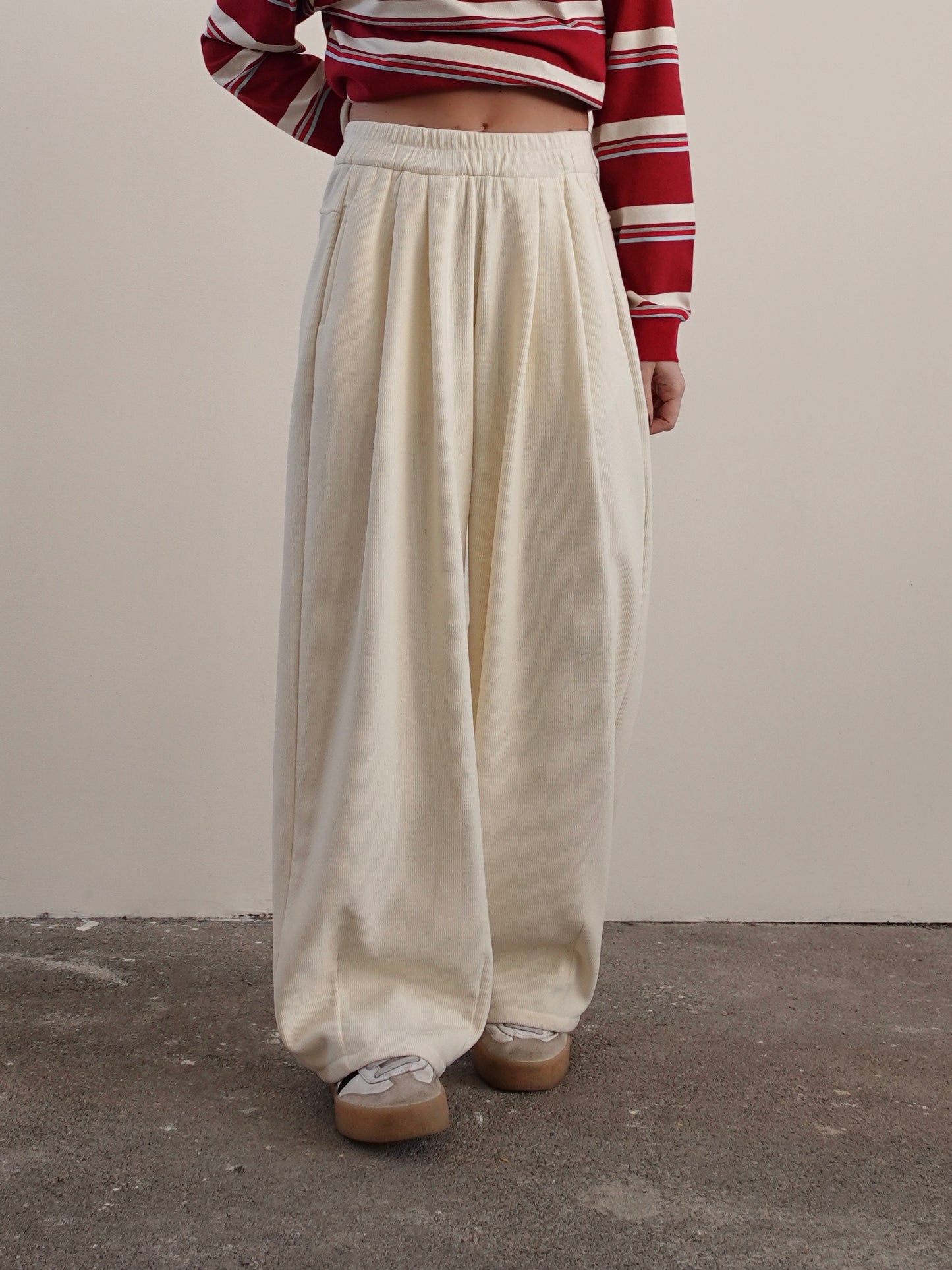 PANTALONI BALLOON A COSTE - PANNA 5611