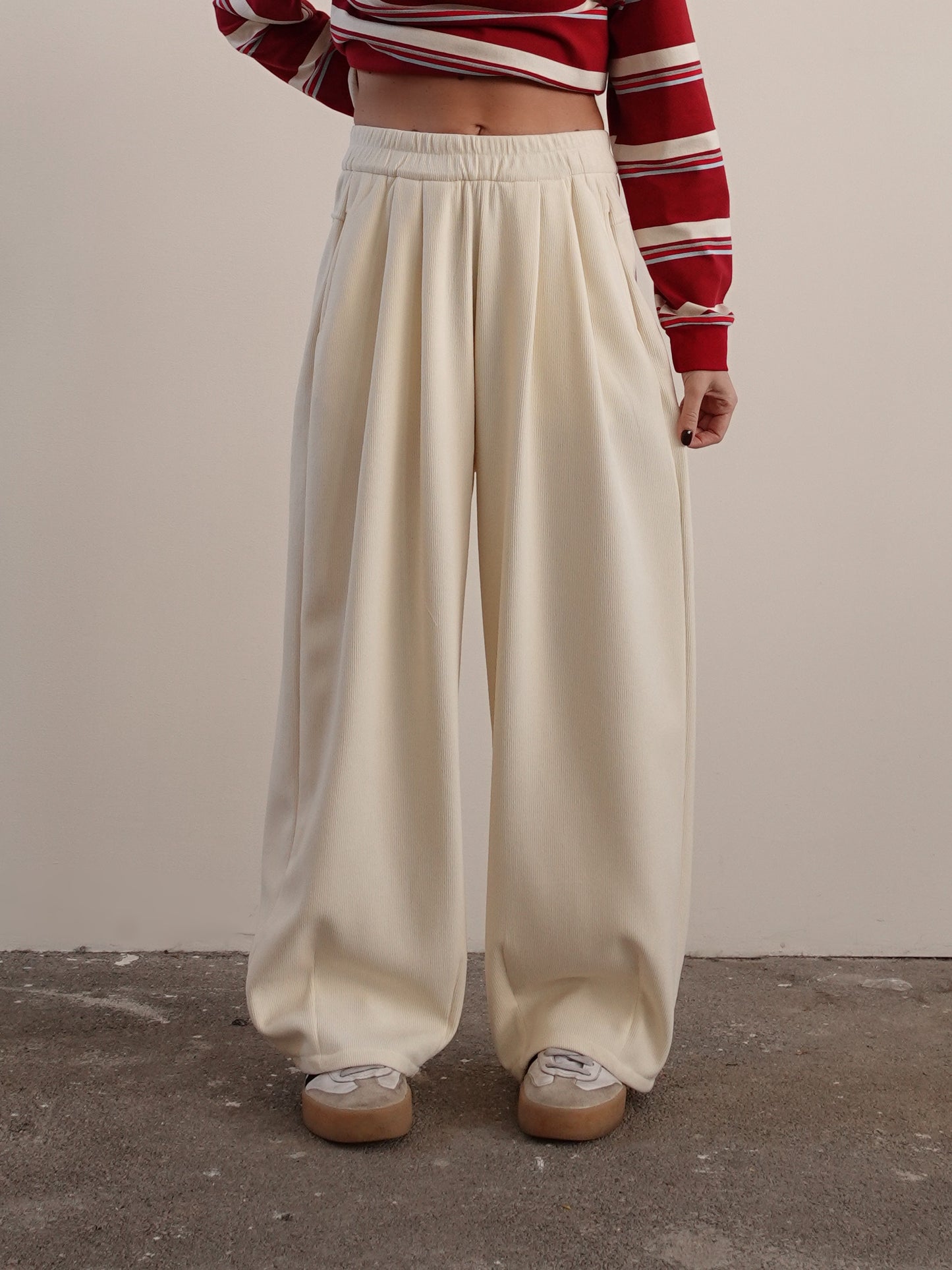 PANTALONI BALLOON A COSTE - PANNA 5611