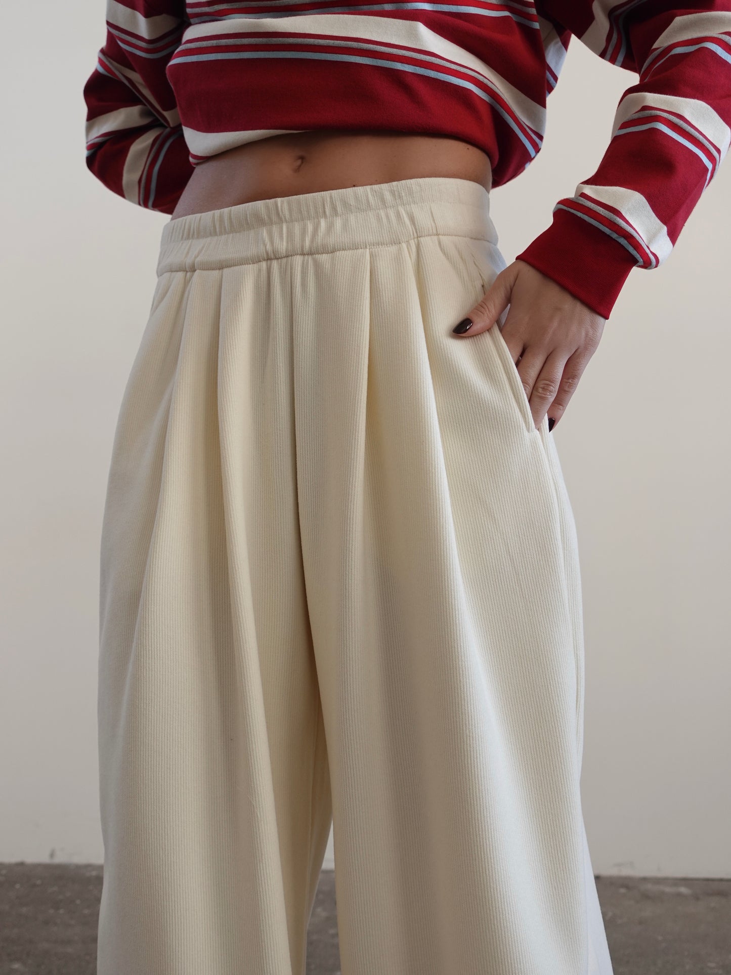 PANTALONI BALLOON A COSTE - PANNA 5611