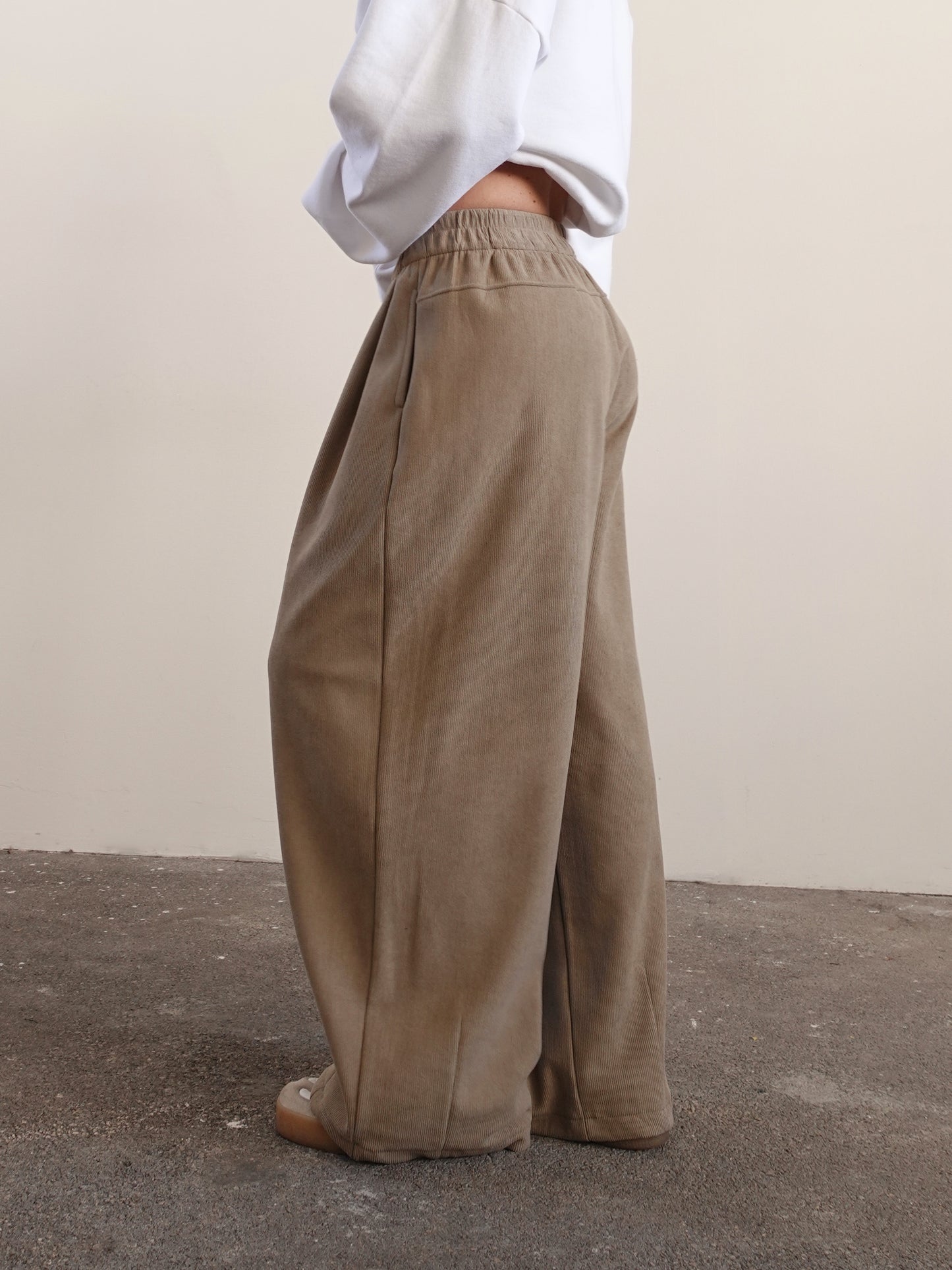 PANTALONI BALLOON A COSTE - KHAKI 5611