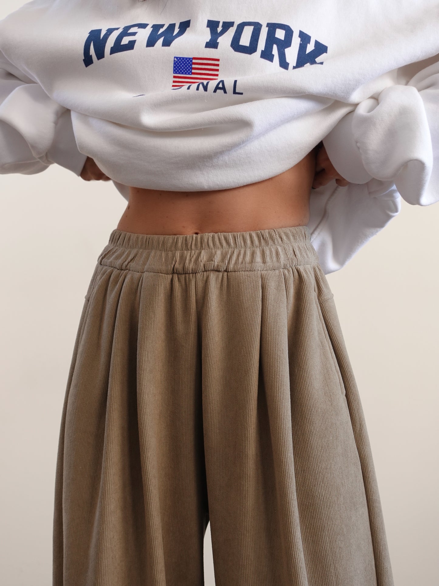 PANTALONI BALLOON A COSTE - KHAKI 5611