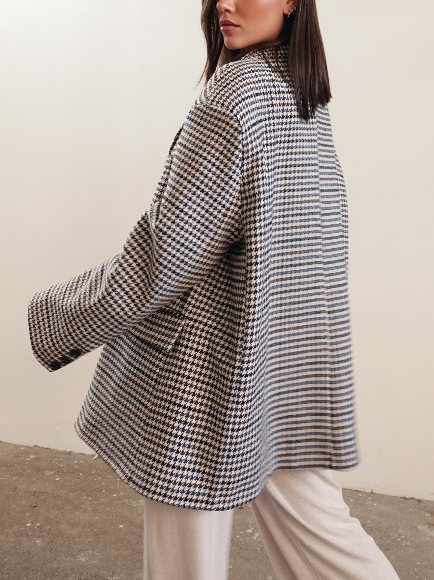 GIACCA/CAPPOTTO PIED DE POULE - BLU/MARRONE GC-02