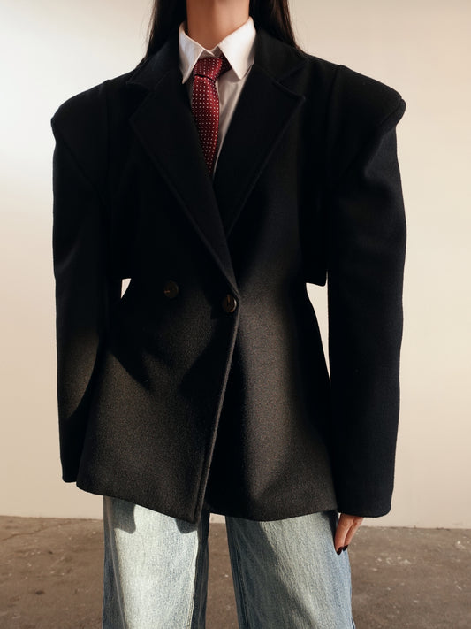 CAPPOTTO VENICE CON SPALLINE - NERO GLAD01