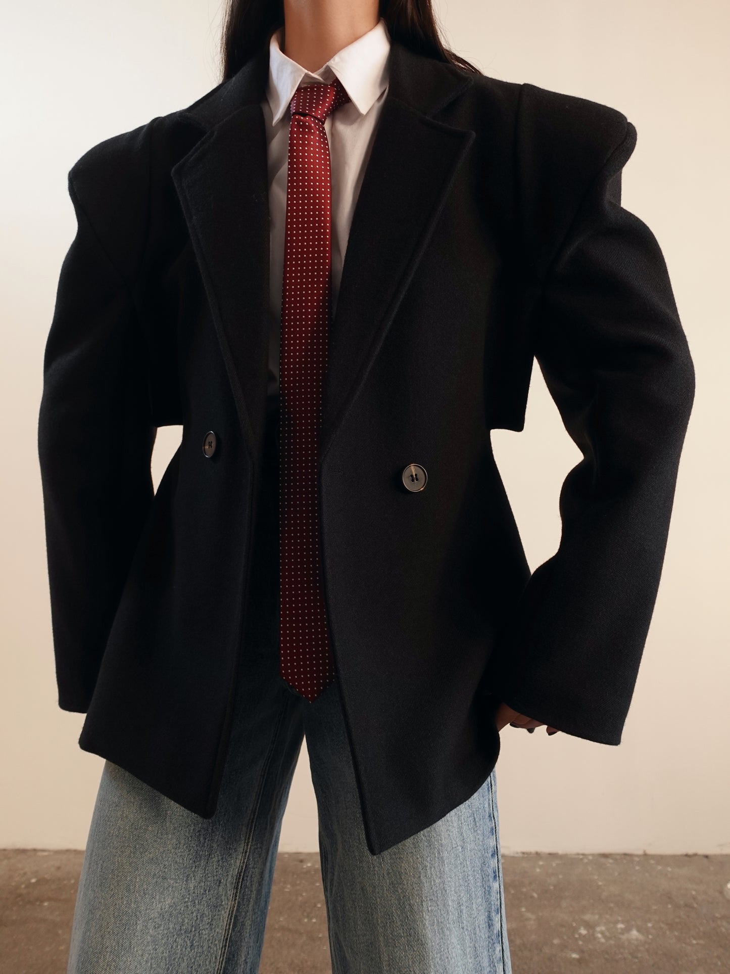 CAPPOTTO VENICE CON SPALLINE - NERO GLAD01