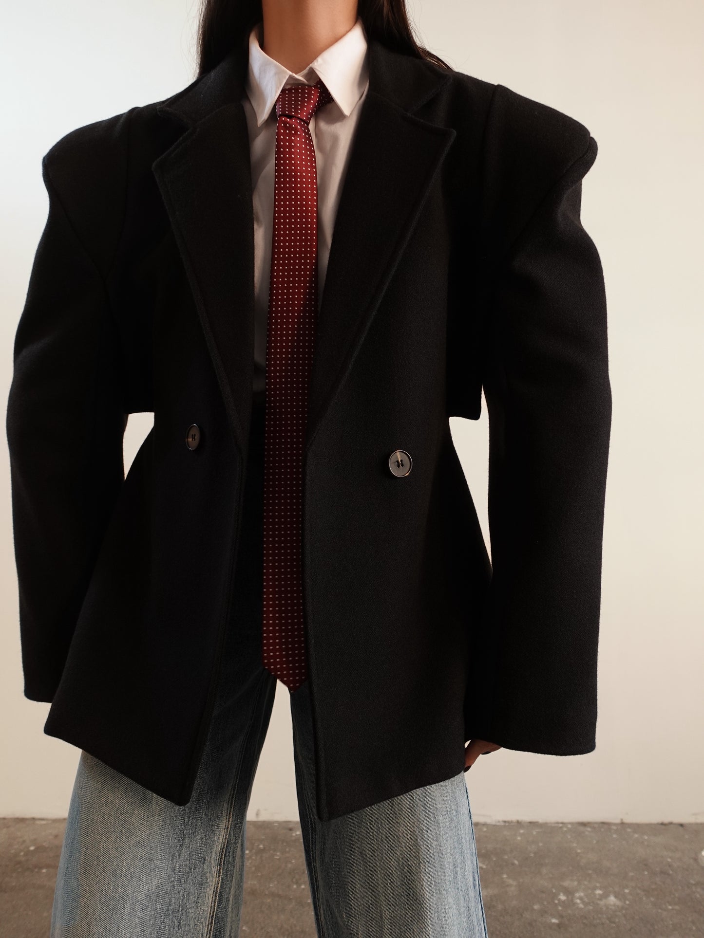 CAPPOTTO VENICE CON SPALLINE - NERO GLAD01