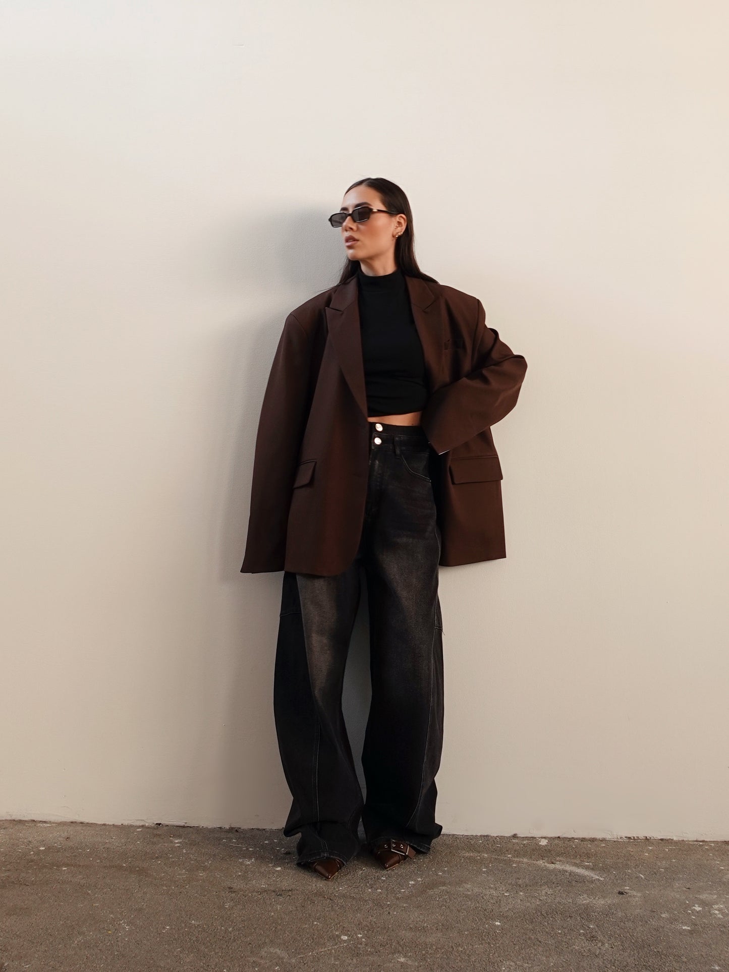 BLAZER OVERSIZE TIMES SQUARE - MARRONE 3151