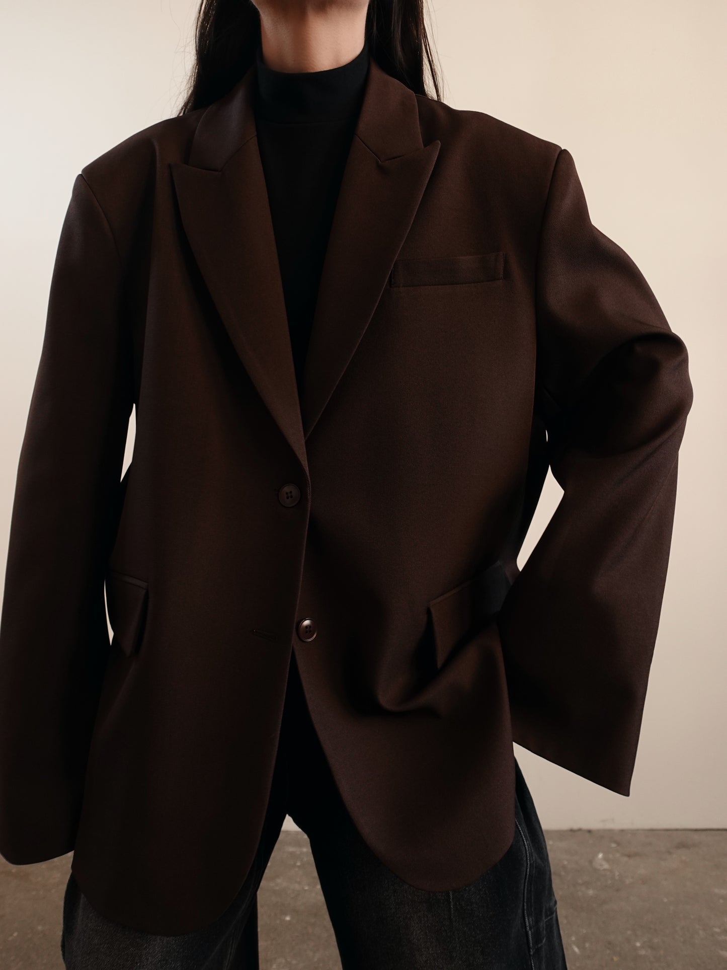 BLAZER OVERSIZE TIMES SQUARE - MARRONE 3151