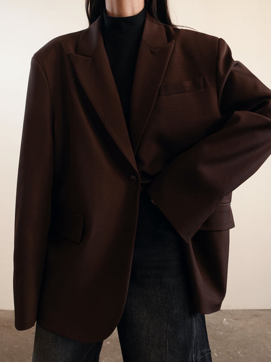 BLAZER OVERSIZE TIMES SQUARE - MARRONE 3151
