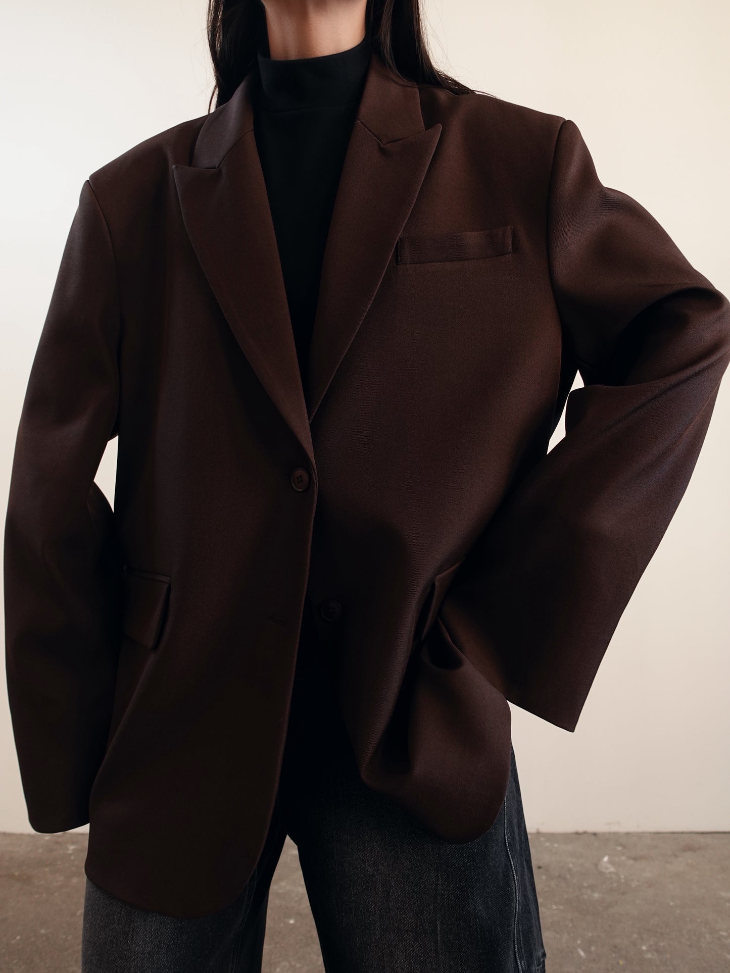 BLAZER OVERSIZE TIMES SQUARE - MARRONE 3151