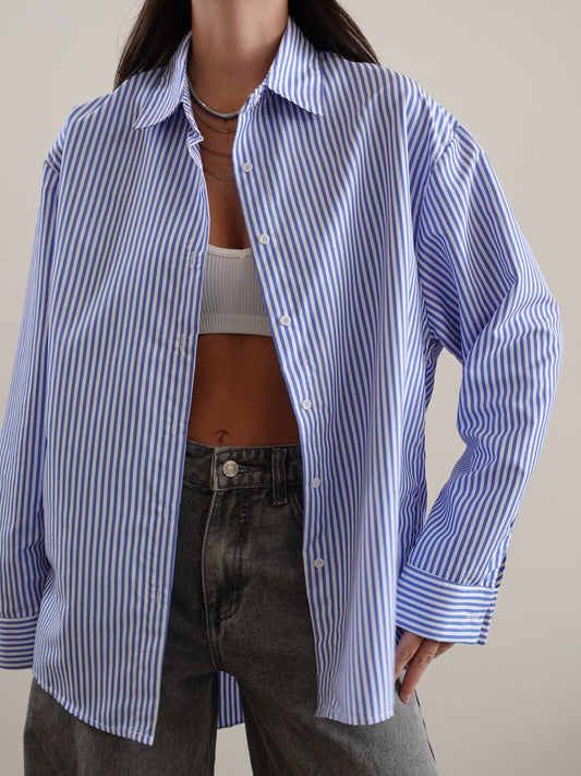 CAMICIA BASIC MILLERIGHE - AZZURRO 3205