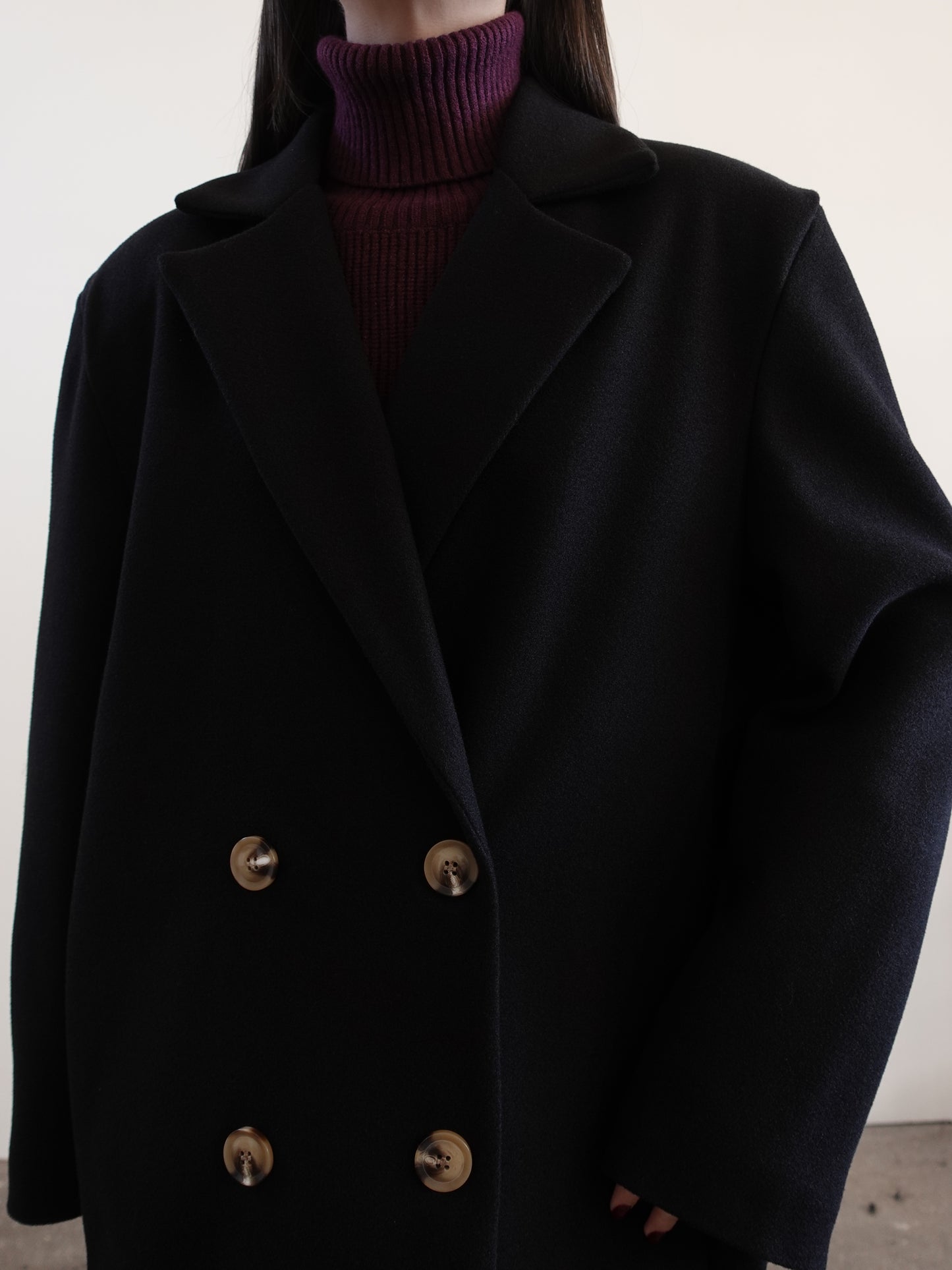 CAPPOTTO LUNGO DOPPIOPETTO - NERO 6203