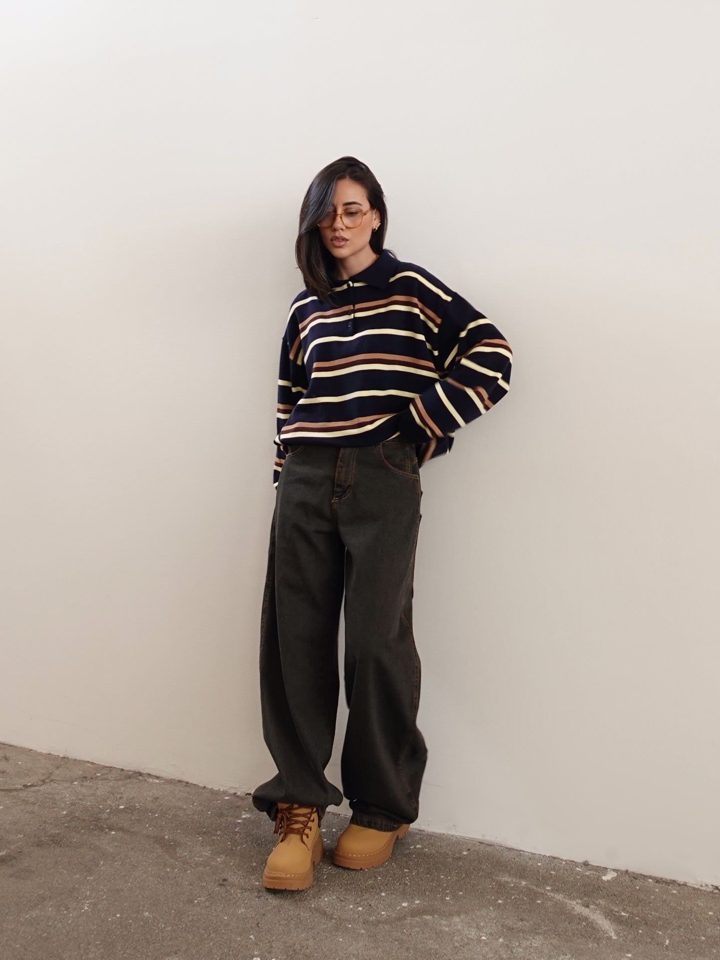 POLO IN MAGLIA A RIGHE - BLU 7215