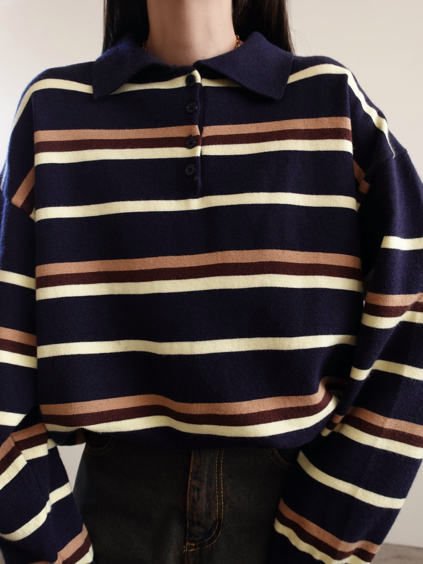 POLO IN MAGLIA A RIGHE - BLU 7215