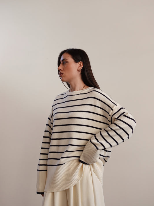 MAGLIONCINO STRIPES - PANNA 87675