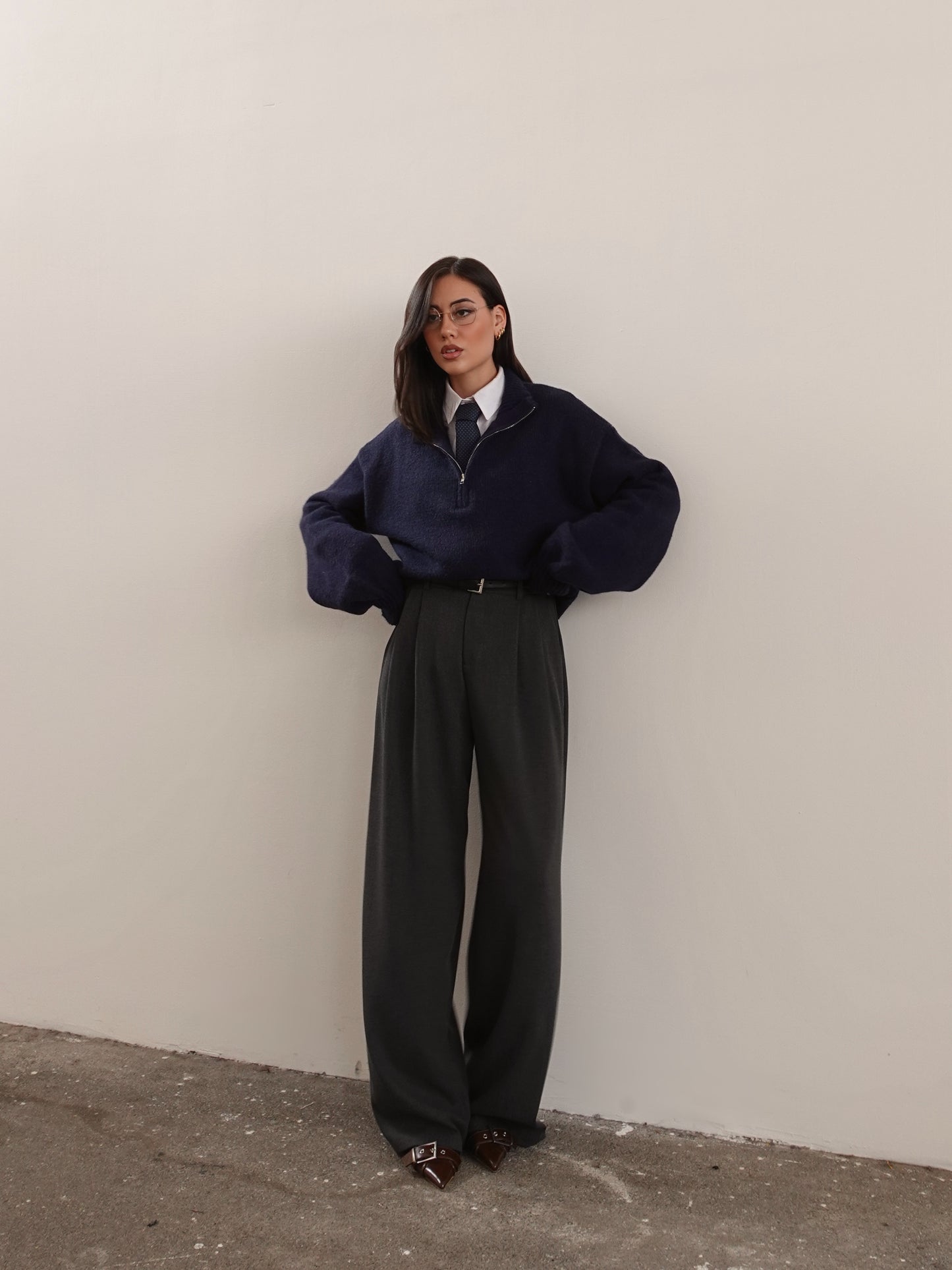 MAGLIONCINO MEZZO COLLO CON ZIP - BLU 87719