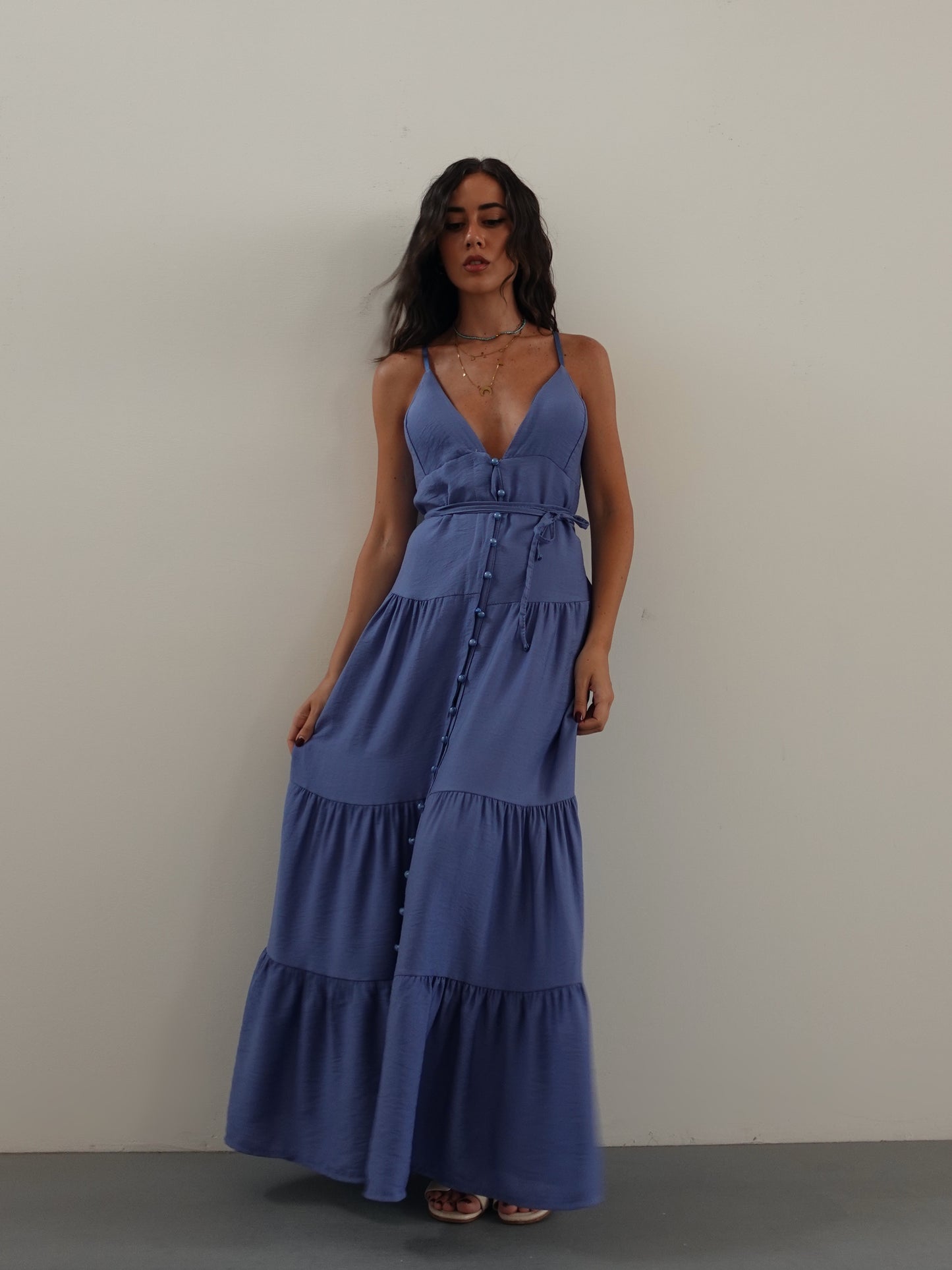 LONG DRESS LAMPEDUSA - CERULEO 57526