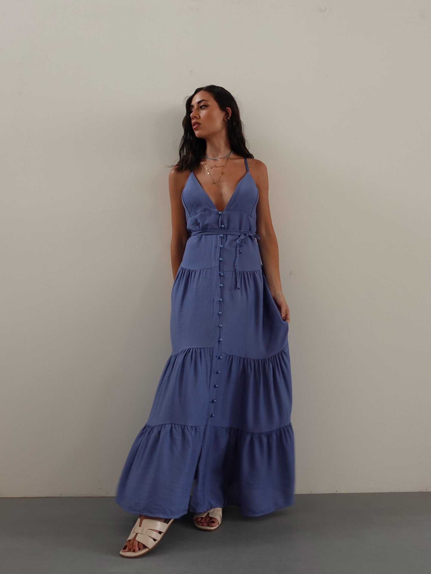 LONG DRESS LAMPEDUSA - CERULEO 57526