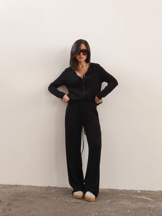 COORDINATO IN MAGLIA A COSTE - NERO 1570/1572