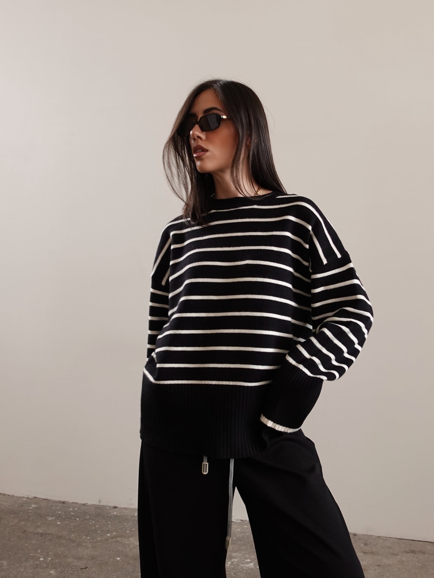 MAGLIONCINO STRIPES - NERO 87675