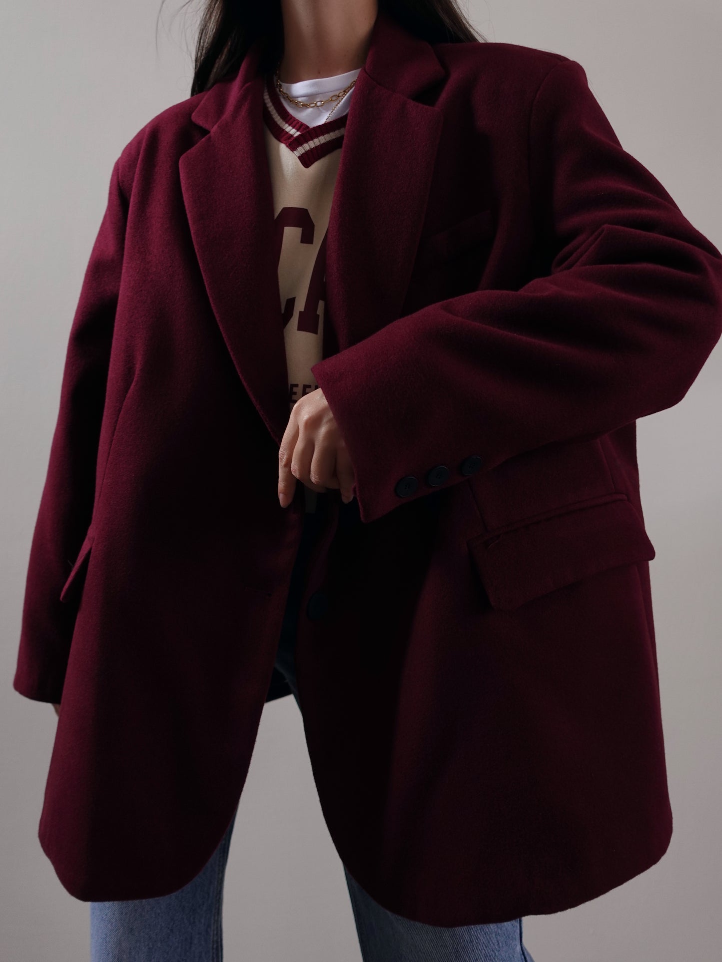 CAPPOTTO OVERSIZE - BURGUNDY VTGC-22