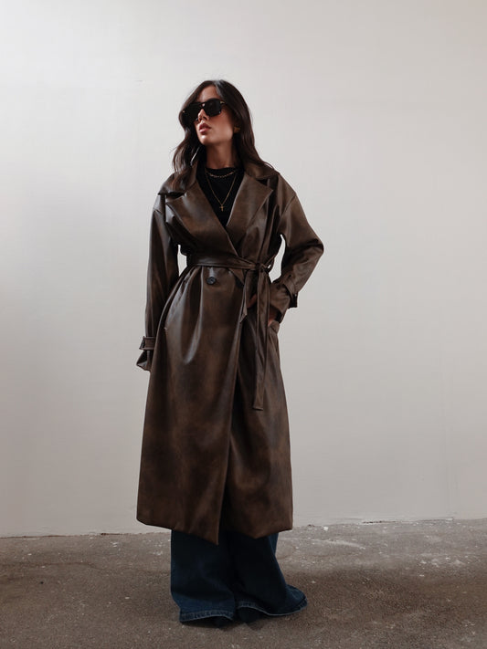 TRENCH IN ECOPELLE - MARRONE 12548