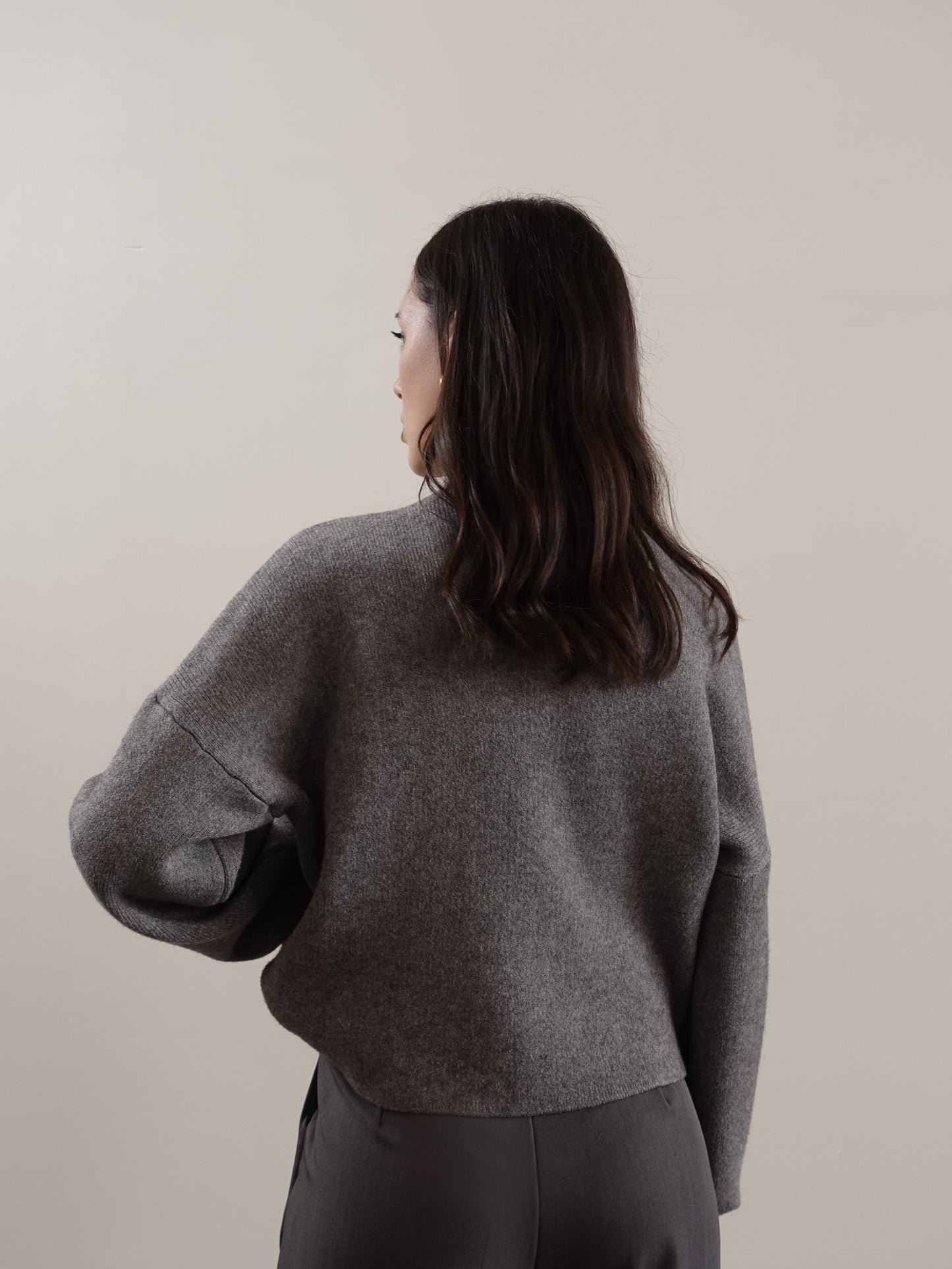 MAGLIONCINO MEZZO COLLO CON MANICA A SBUFFO - GRIGIO 5179
