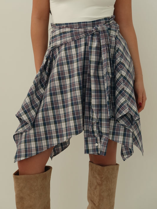 GONNA CAMICIA IN COTONE H143 - VERDE